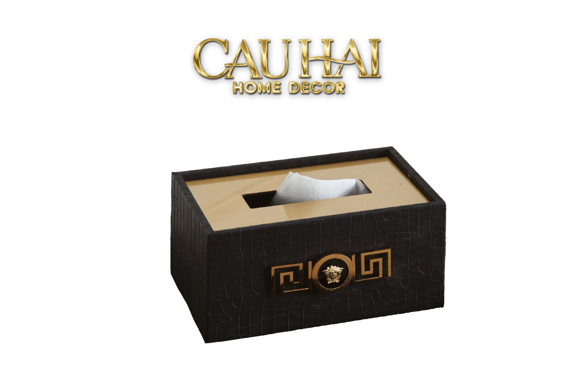 Maison Couture - Hộp Khăn Giấy Phantom Cuir De Croco - Spéciale Medusa Limitée Édition - CẬU HAI HOME DECOR