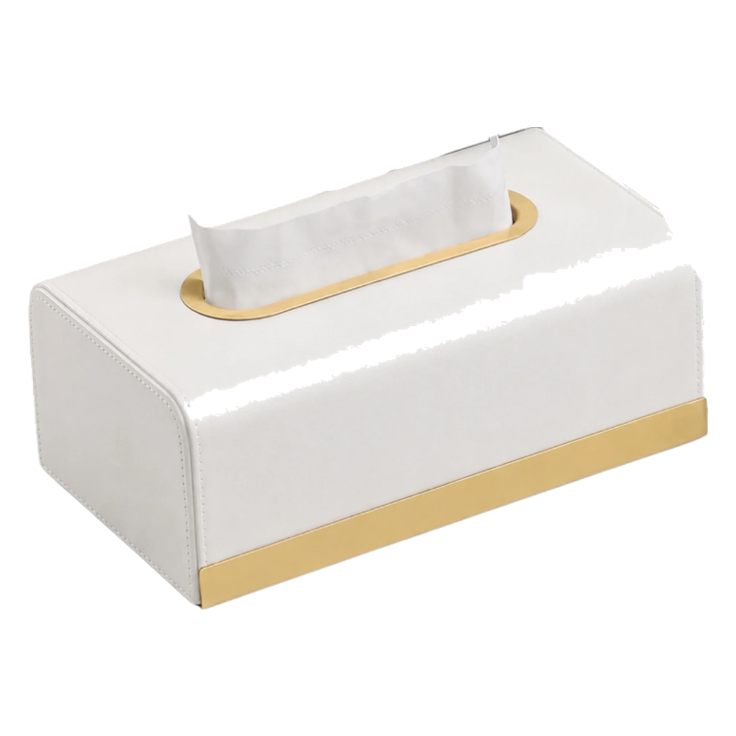 Maison Couture - Hộp Khăn Giấy Royale Blanc Satin Impérial Paon Plumage Tissue Holders-HỘP KHĂN GIẤY-CẬU HAI HOME DECOR
