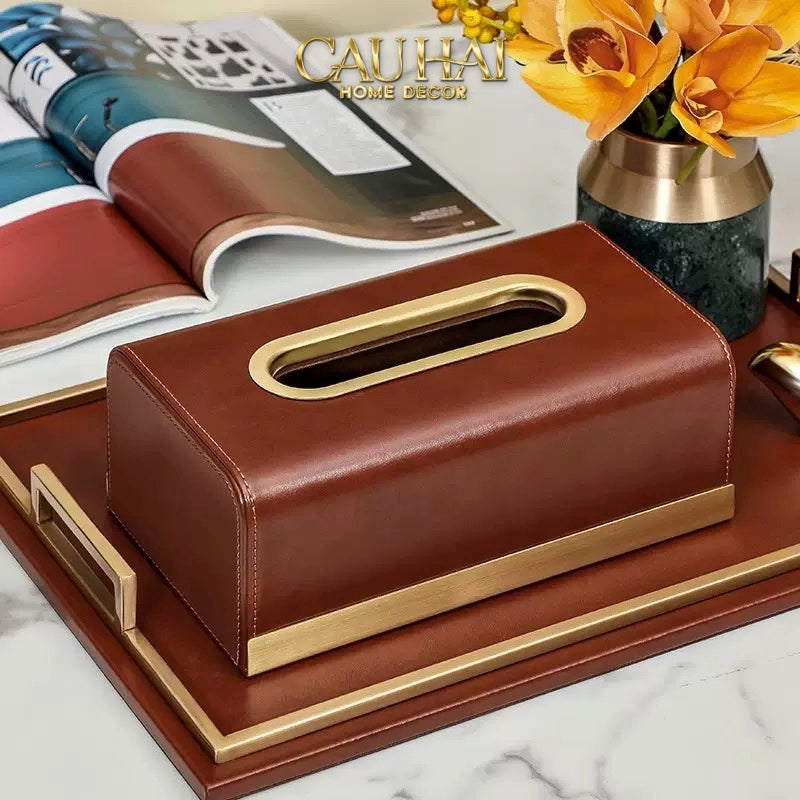 Maison Couture - Hộp Khăn Giấy Royale Navy Satin Tissue Holders - CẬU HAI HOME DECOR