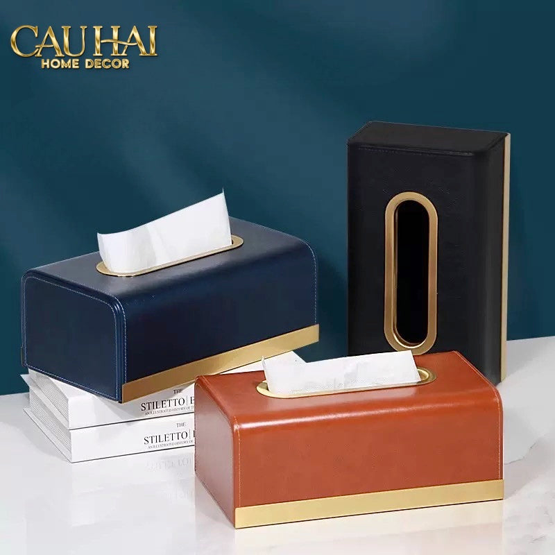Maison Couture - Hộp Khăn Giấy Royale Navy Satin Tissue Holders - CẬU HAI HOME DECOR