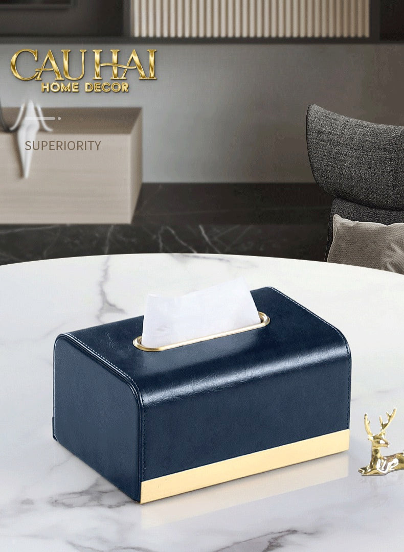 Maison Couture - Hộp Khăn Giấy Royale Navy Satin Tissue Holders - CẬU HAI HOME DECOR