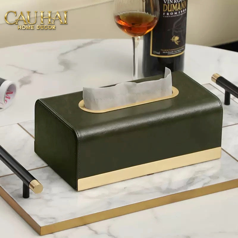 Maison Couture - Hộp Khăn Giấy Royale Navy Satin Tissue Holders - CẬU HAI HOME DECOR