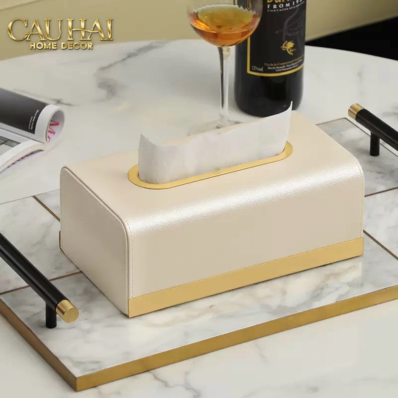 Maison Couture - Hộp Khăn Giấy Royale Navy Satin Tissue Holders - CẬU HAI HOME DECOR