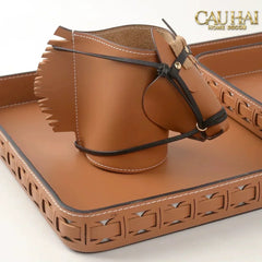 Maison Couture - Hộp Lưu Trữ Boîte à Boîte de Rangement Ronde Cognac D20-HỘP TRANG SỨC-CẬU HAI HOME DECOR