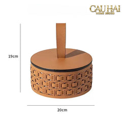 Maison Couture - Hộp Lưu Trữ Boîte à Boîte de Rangement Ronde Cognac D20-HỘP TRANG SỨC-CẬU HAI HOME DECOR