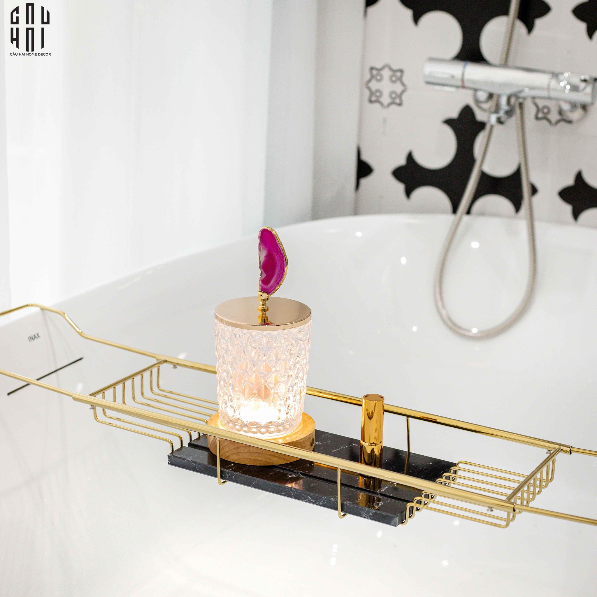 Maison Couture - Kệ Bồn Tắm Marshall Black Marble-KỆ TRANG TRÍ-CẬU HAI HOME DECOR