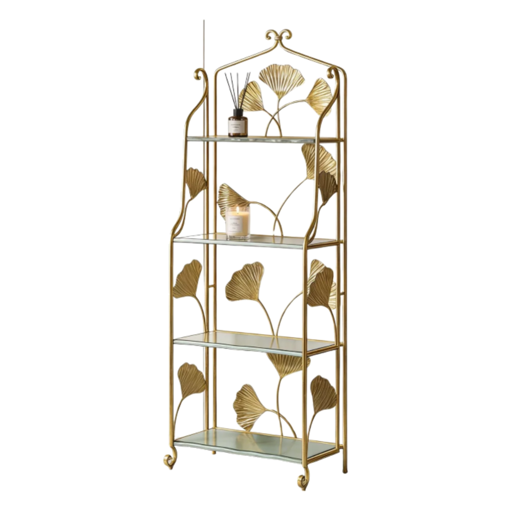 Maison Couture - Kệ Trưng Bày Lá Ngân Hạnh 4 Tầng Ginkgo Royale Étagère 14K Mirror-KỆ TRANG TRÍ-CẬU HAI HOME DECOR-CẬU HAI HOME DECOR