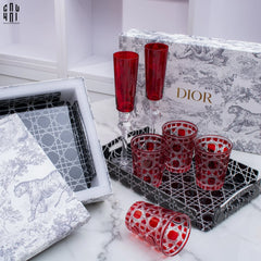 Maison Couture - Khay Acrylic Chữ Nhật Black Cannage Facetté Signature 23x36x4.5-CẬU HAI HOME DECOR