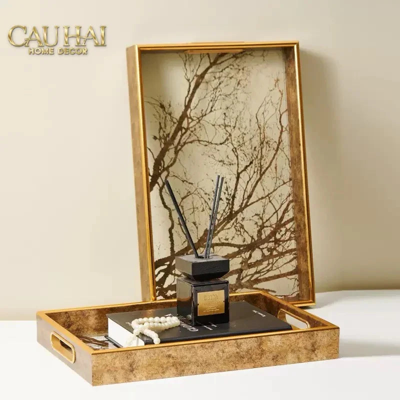 Maison Couture - Khay Gương Chữ Nhật Timeless Forest Deity Rectangular Tray 26.5x40.5-KHAY TRANG TRÍ-CẬU HAI HOME DECOR