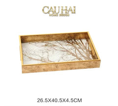 Maison Couture - Khay Gương Chữ Nhật Timeless Forest Deity Rectangular Tray 26.5x40.5-KHAY TRANG TRÍ-CẬU HAI HOME DECOR