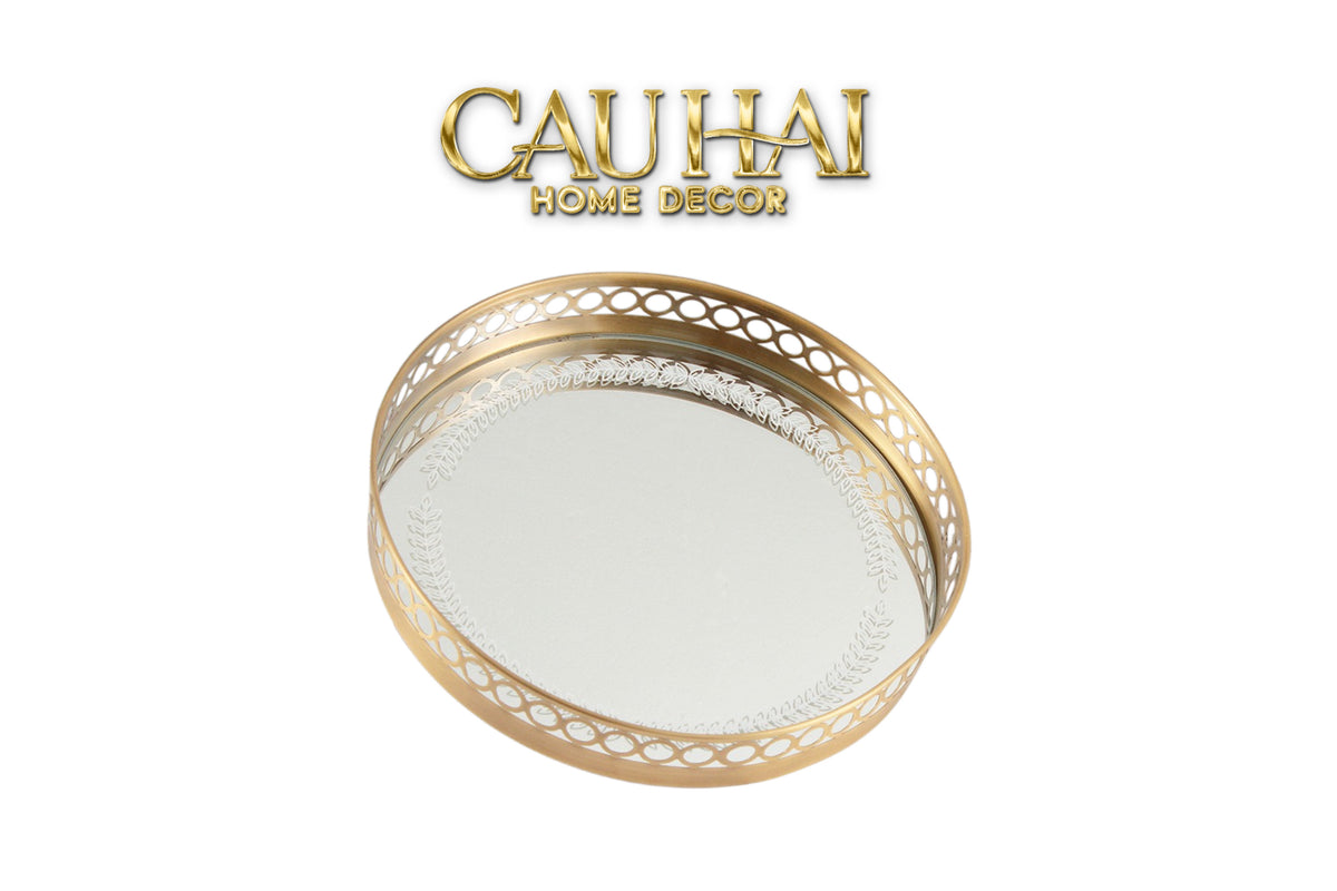 Maison Couture - Khay Gương Tròn Brasson Royale Gold D30-KHAY TRANG TRÍ-CẬU HAI HOME DECOR
