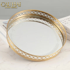 Maison Couture - Khay Gương Tròn Brasson Royale Gold D30-KHAY TRANG TRÍ-CẬU HAI HOME DECOR