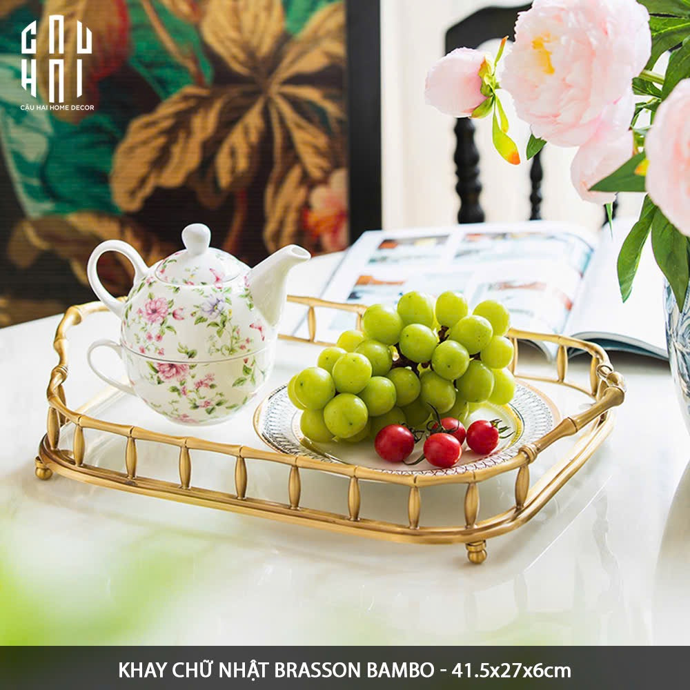 Maison Couture - Khay Tròn Bamboo Bằng Đồng - Brasson Mirror Héritage Ronde Decoratives Trays D30-KHAY TRANG TRÍ-CẬU HAI HOME DECOR-CẬU HAI HOME DECOR