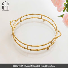Maison Couture - Khay Tròn Bamboo Bằng Đồng - Brasson Mirror Héritage Ronde Decoratives Trays D30-CẬU HAI HOME DECOR