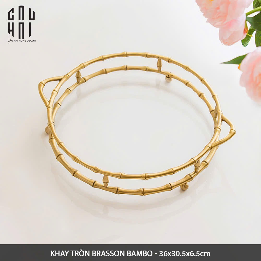 Maison Couture - Khay Tròn Bamboo Bằng Đồng - Brasson Mirror Héritage Ronde Decoratives Trays D30-KHAY TRANG TRÍ-CẬU HAI HOME DECOR-CẬU HAI HOME DECOR