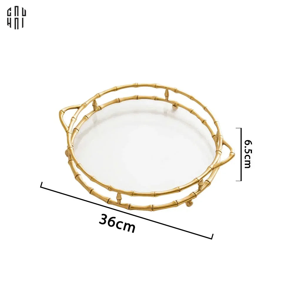 Maison Couture - Khay Tròn Bamboo Bằng Đồng - Brasson Mirror Héritage Ronde Decoratives Trays D30-CẬU HAI HOME DECOR