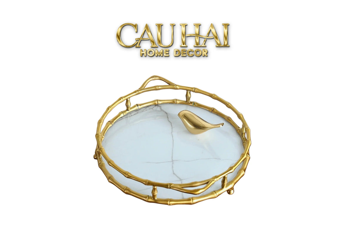 Maison Couture - Khay Tròn Bamboo Bằng Đồng - Brasson Mirror Héritage Ronde Decoratives Trays D30-KHAY TRANG TRÍ-CẬU HAI HOME DECOR-CẬU HAI HOME DECOR