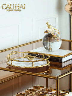 Maison Couture - Khay Tròn Bamboo Bằng Đồng - Brasson Mirror Héritage Ronde Decoratives Trays D30-CẬU HAI HOME DECOR