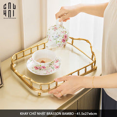 Maison Couture - Khay Tròn Bamboo Bằng Đồng - Brasson Mirror Héritage Ronde Decoratives Trays D30-CẬU HAI HOME DECOR