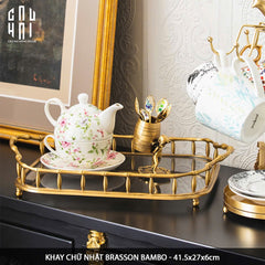 Maison Couture - Khay Tròn Bamboo Bằng Đồng - Brasson Mirror Héritage Ronde Decoratives Trays D30-CẬU HAI HOME DECOR