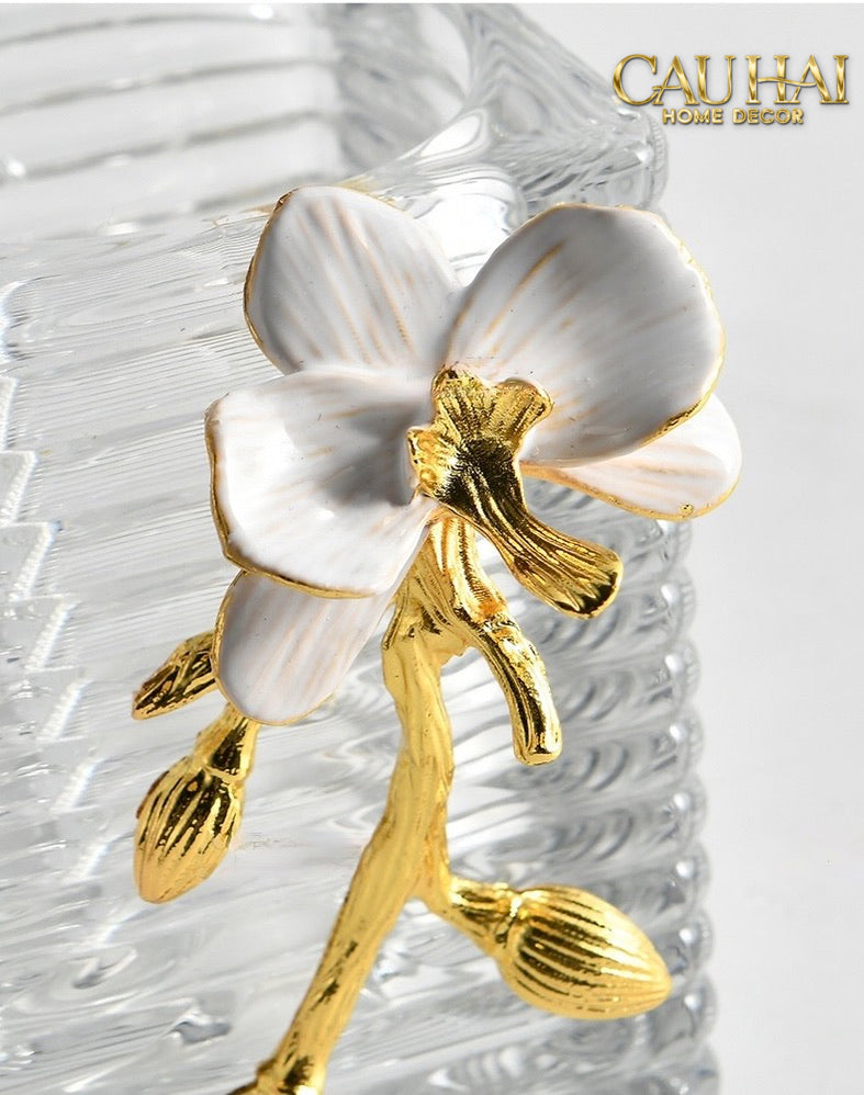 Maison Couture – Lọ Đựng Cọ Haute Orchid Golden Branches Brush Holder-Lọ Tăm bông - Bathroom Vanity-CẬU HAI HOME DECOR