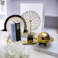 Maison Couture - Lọ Kẹo Golden Planet UFO Pop Art Decoratives Bonbonnière 15x22-CẬU HAI HOME DECOR