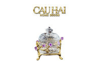 Maison Couture - Lọ Pha Lê Đá Thạch Anh Tím Delight Cristalleries - Amethyst Quartz 15x13.5-CẬU HAI HOME DECOR