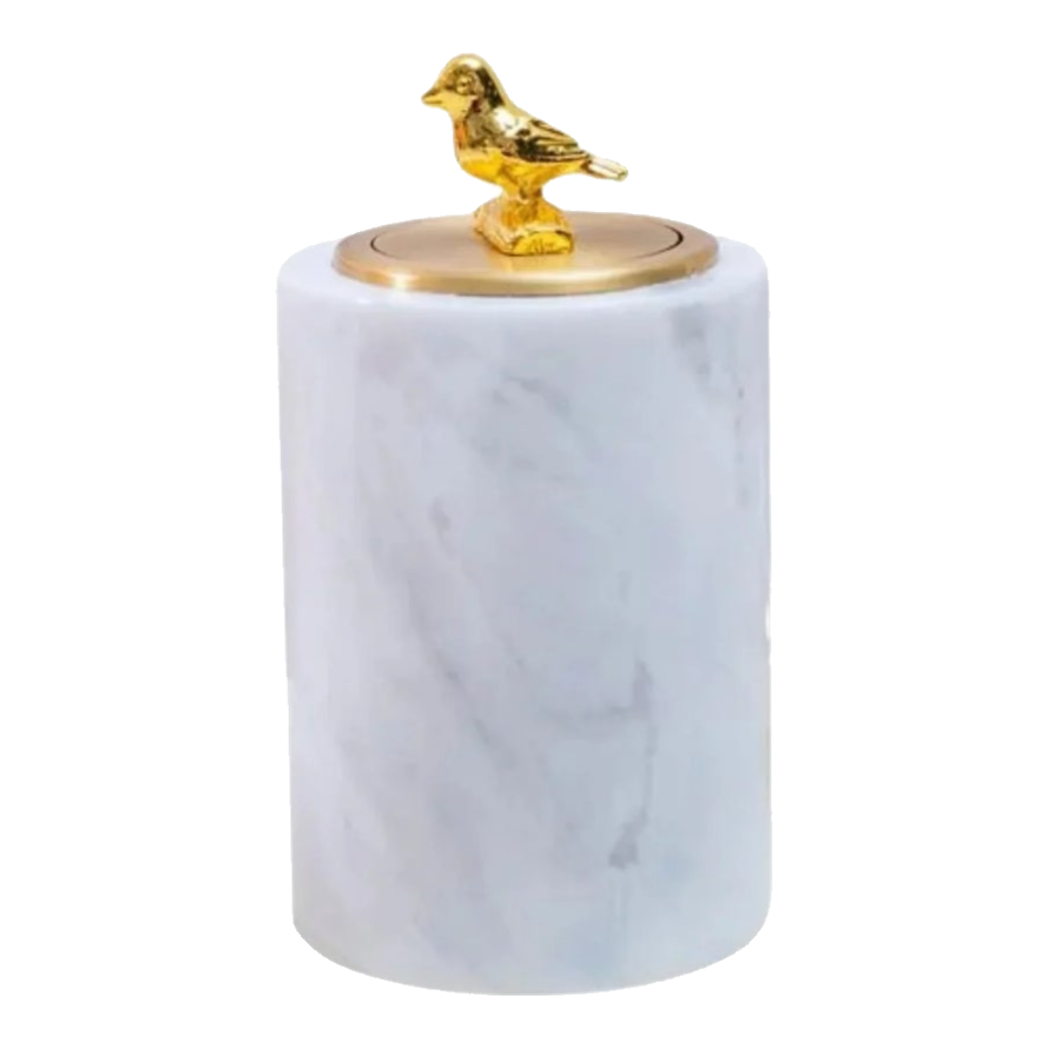 Maison Couture - Lọ Tăm Bông Đá Marble Trắng Brasson Blanche Marbre L'Oiseau D'Or