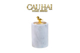 Maison Couture - Lọ Tăm Bông Đá Marble Trắng Brasson Blanche Marbre L'Oiseau D'Or-HŨ TRANG TRÍ-CẬU HAI HOME DECOR