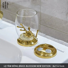 Maison Couture - Lọ Tăm Bông Hoa Mai Bằng Đồng - Brasson Blossom Héritage 8x13-Lọ Tăm bông - Bathroom Vanity-CẬU HAI HOME DECOR