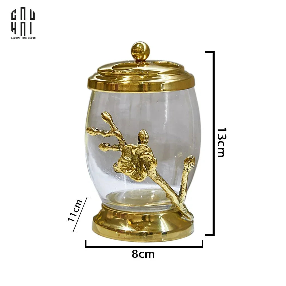 Maison Couture - Lọ Tăm Bông Hoa Mai Bằng Đồng - Brasson Blossom Héritage 8x13-CẬU HAI HOME DECOR