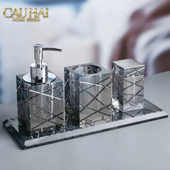 Maison Couture - Lọ Tăm Bông Pha Lê Cannage Diamant Facetté Vanity Cristalleries 5x10-CẬU HAI HOME DECOR