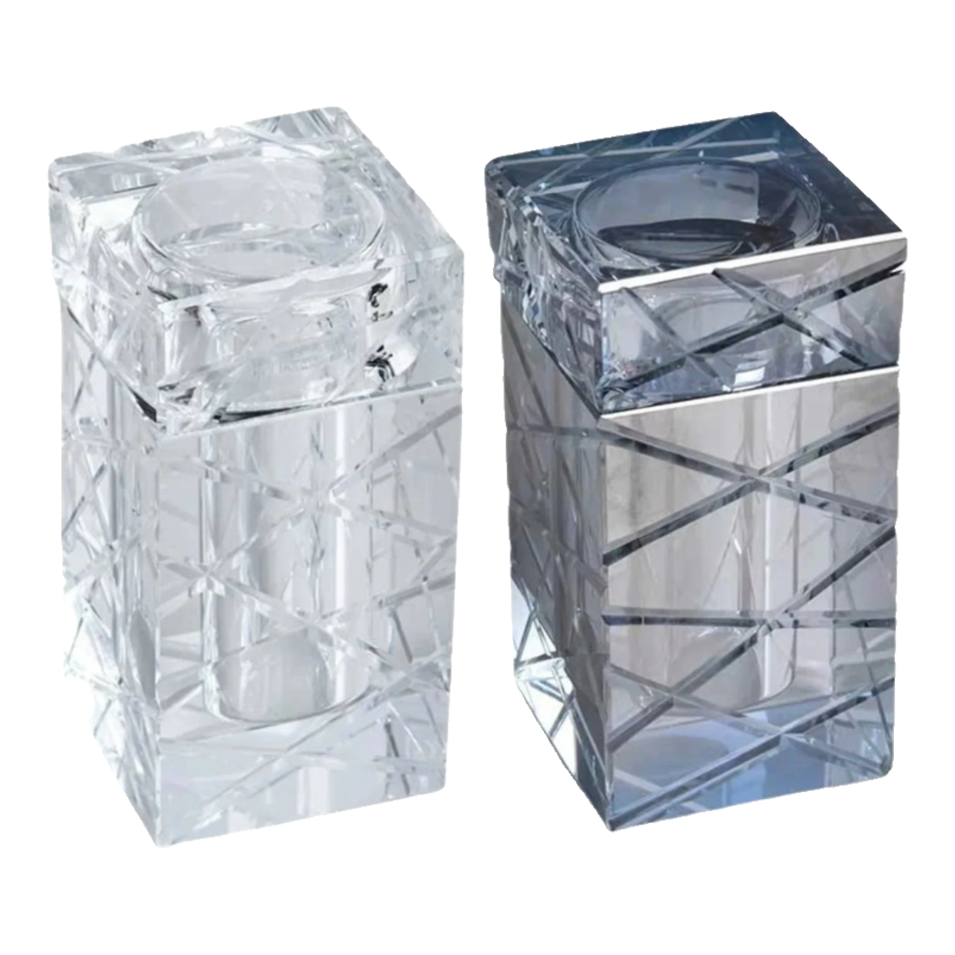 Maison Couture - Lọ Tăm Bông Pha Lê Cannage Diamant Facetté Vanity Cristalleries 5x10