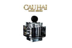 Maison Couture - Lọ Tăm Bông Pha Lê - Cristalleries Obsidian Cube - Smoky Vanity Ritual Set 9x14-CẬU HAI HOME DECOR