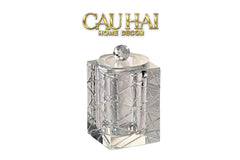 Maison Couture - Lọ Tăm Bông Pha Lê Lumière Cannage Facetté Diamant Cristalleries Vanity 7x13-CẬU HAI HOME DECOR