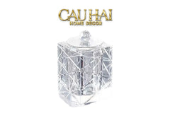 Maison Couture - Lọ Tăm Bông Pha Lê Lumière Cannage Facetté Diamant Cristalleries Vanity 7x13-HŨ TRANG TRÍ-CẬU HAI HOME DECOR
