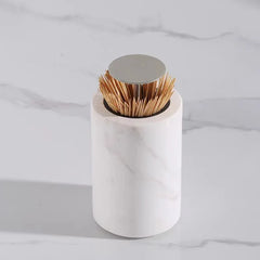 Maison Couture - Lọ Tăm Đá Marble Brasson Sauvage Blanche Marbre D'Ivoire-HŨ TRANG TRÍ-CẬU HAI HOME DECOR