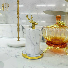 Maison Couture - Lọ Tăm Đá Marble Brasson Sauvage Blanche Marbre D'Ivoire-HŨ TRANG TRÍ-CẬU HAI HOME DECOR