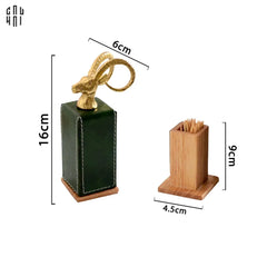 Maison Couture - Lọ Tăm Lux Leather Oakwood - The Inner Charm 6x16-HŨ TRANG TRÍ-CẬU HAI HOME DECOR