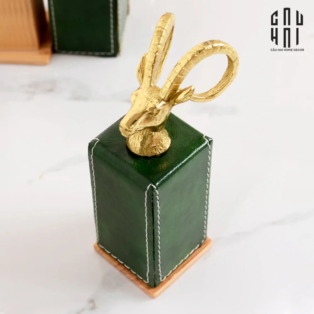 Maison Couture - Lọ Tăm Lux Leather Oakwood - The Inner Charm 6x16-HŨ TRANG TRÍ-CẬU HAI HOME DECOR