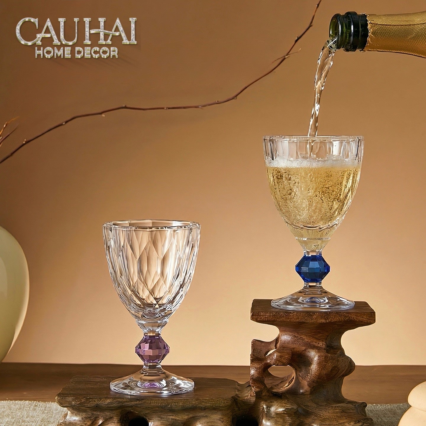 Maison Couture - Ly Pha Lê Cristalleries Goblet Burgundy Glasses 270ml
