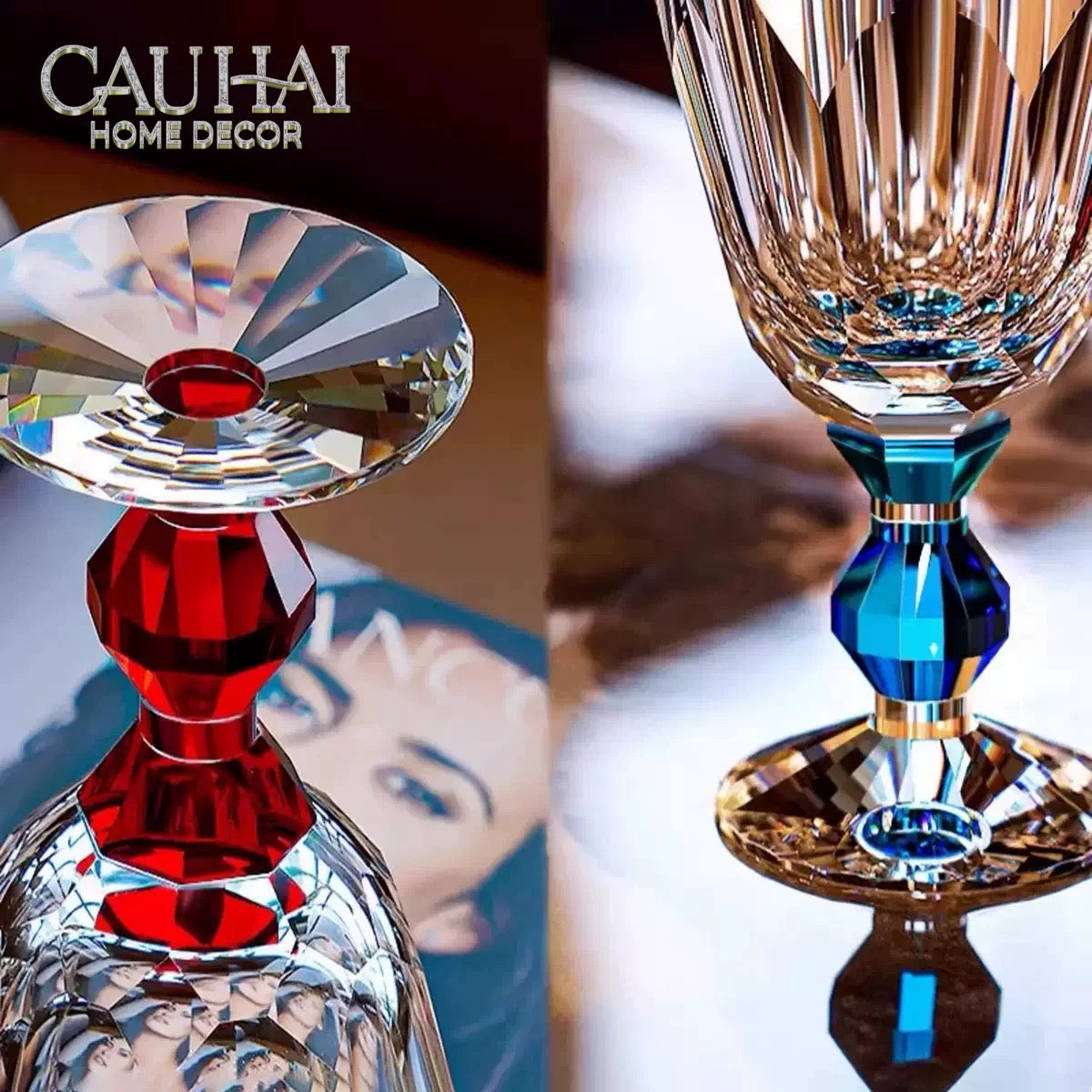 Maison Couture - Ly Pha Lê Cristalleries Goblet Burgundy Glasses 270ml