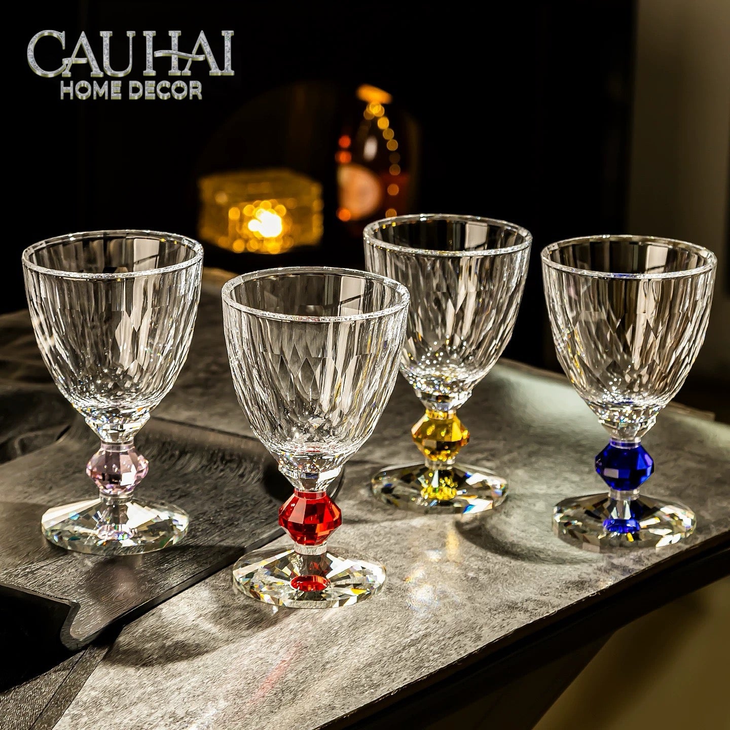Maison Couture - Ly Pha Lê Cristalleries Goblet Burgundy Glasses 270ml