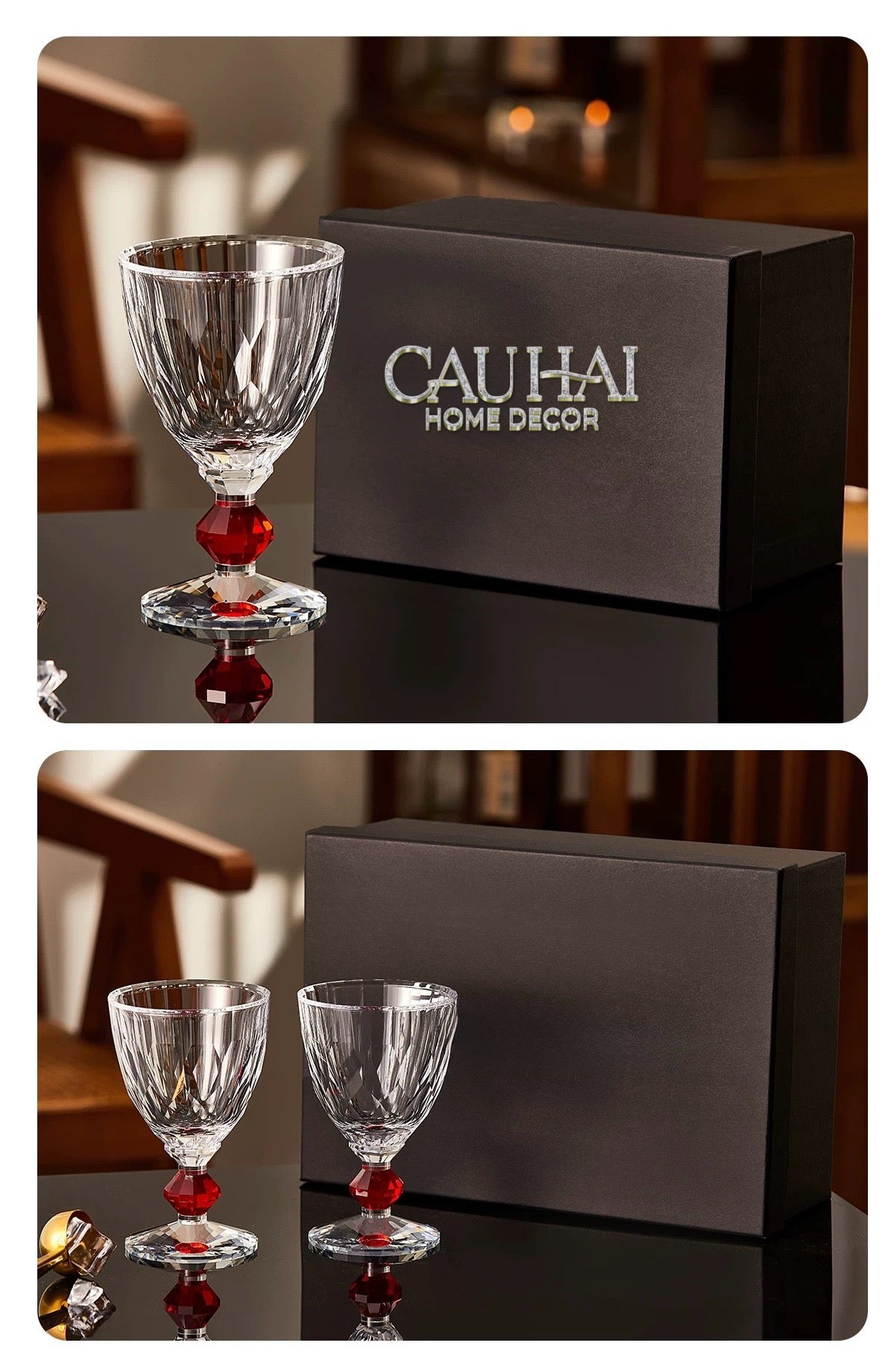 Maison Couture - Ly Pha Lê Cristalleries Goblet Burgundy Glasses 270ml