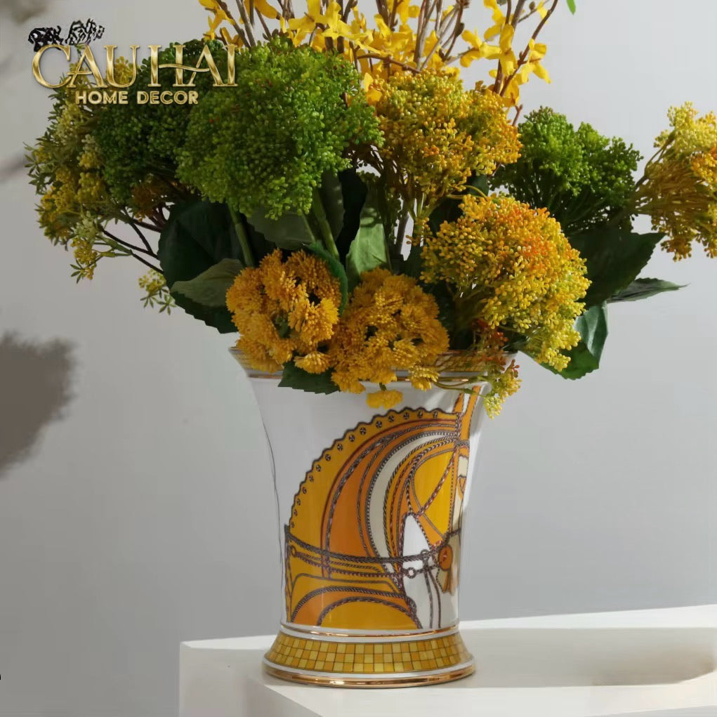 Maison Couture - Set 2 Bình Hoa Chiến Mã Hoàng Gia Équestre Cheval Royal - Spéciale Porcelain Vase. H22 H26 xD15-CẬU HAI HOME DECOR
