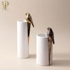 Maison Couture - Set 2 Bình Hoa Gốm Sứ Vẹt Mào Lumière Origami Parrot Vase.-BÌNH HOA-CẬU HAI HOME DECOR