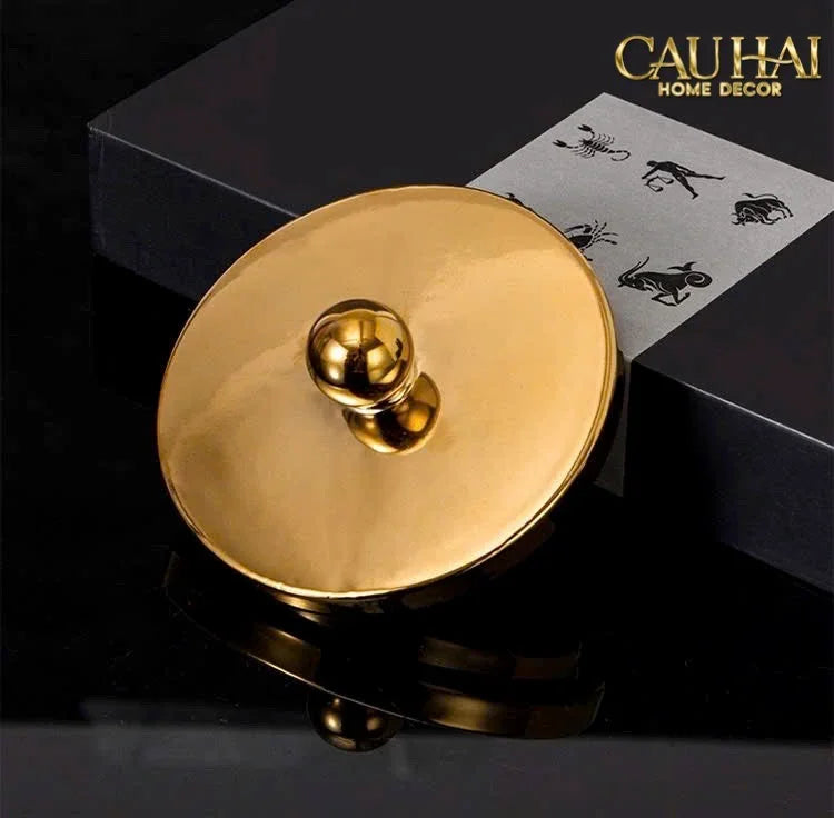 Maison Couture - Set 2 Bình Lọ Impériale Bastion Armory Noir-Gold Vessel-CẬU HAI HOME DECOR