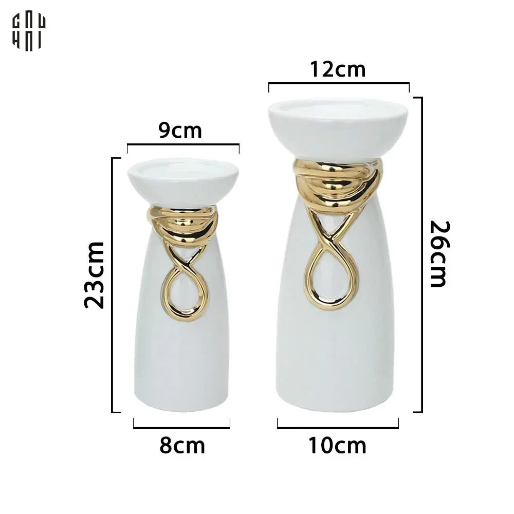Maison Couture – Set 2 Đế Nến Golden Infinity Loop Candle Stand-CẬU HAI HOME DECOR