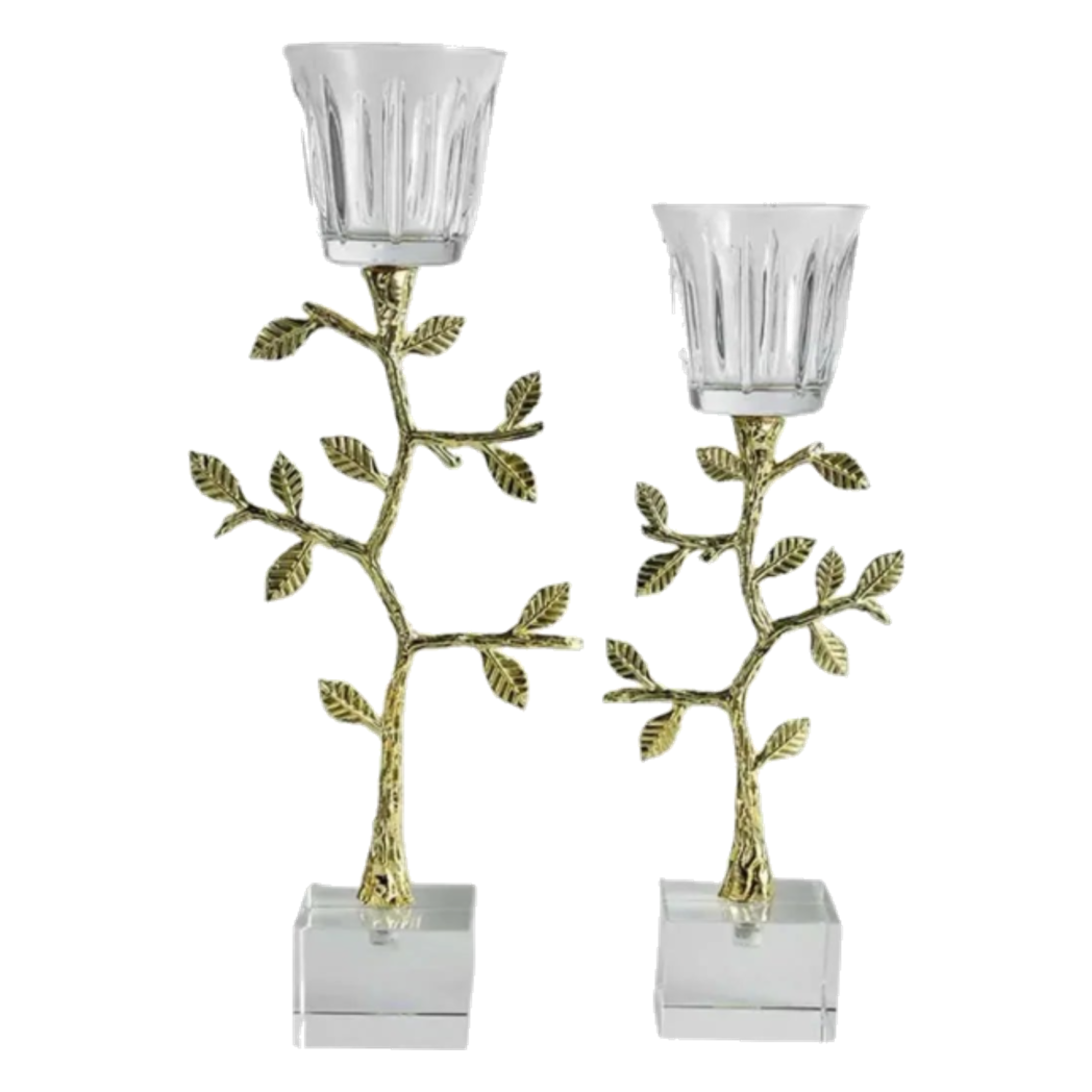 Maison Couture - Set 2 Đế Nến Pha Lê Aurum Branche Spéciale Édition H33/40 - CẬU HAI HOME DECOR