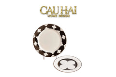 Maison Couture - Set 2 Đĩa Tiệc Trà Château Clover Signature – L’Atelier Rayé Serving Plates 8" 10"-SET BÌNH TRÀ-CẬU HAI HOME DECOR